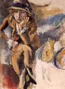 Jules Pascin Seating Portrait of Aierami oil painting